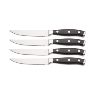 Steakové nože s dřevěnou rukojetí - sada 4 kusů v dřevěné krabičce