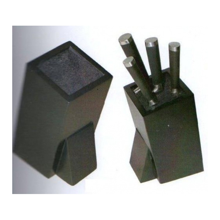 Černý blok na nože se štětinovou výplní