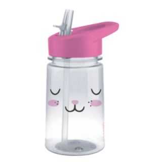 ALADDIN Zoo Flip & Sip dětská láhev s brčkem Zajíček 430ml