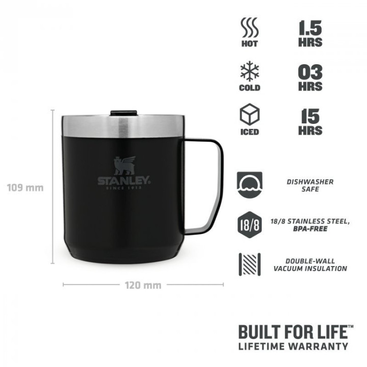 Termohrnek STANLEY Camp mug 350ml černý mat