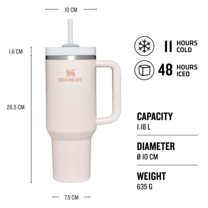 STANLEY Quencher H2.O FlowState Tumbler 1180 ml Rose Quartz