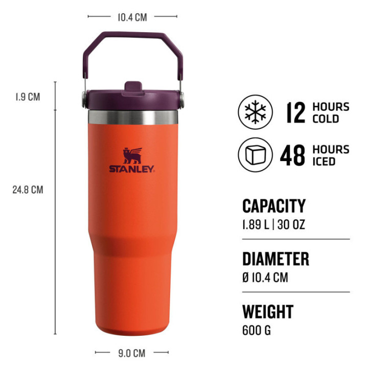 STANLEY Tumbler se slámkou/brčkem 890ml Tigerlily