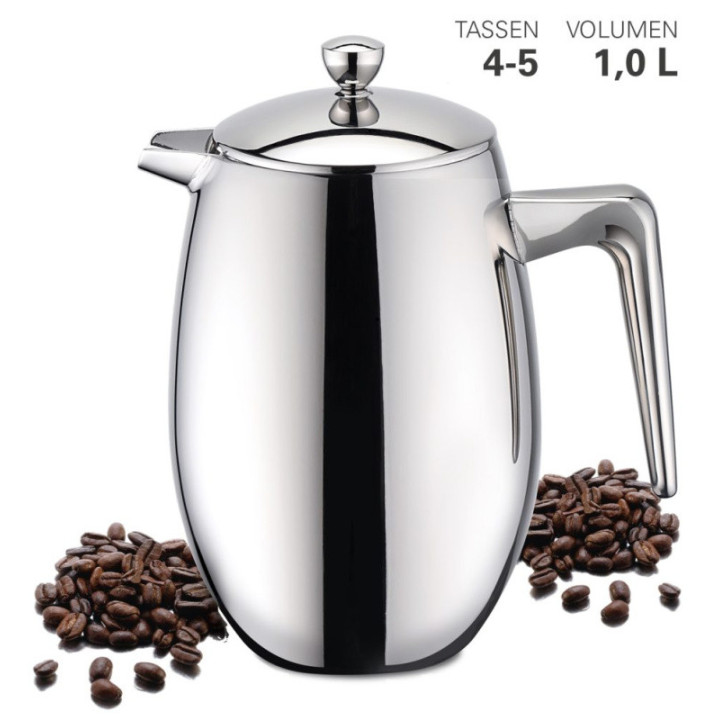 Kafetiéra french press termo 1,0L lesk nerez